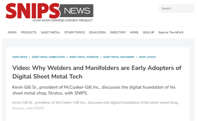 cover image for news article SNIPS Video: Why Welders and Manifolders are Early Adopters of Digital Sheet Metal Tech